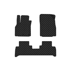 Коврики с экокожи в салон Grand Scenic (III) 5 seats (moving armrest) AT Renault 2009-2015 3 поколение Minivan EU EVAtech  ECO Экокожа черная c черной ниткой черный кант
