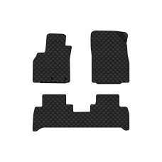 Коврики с экокожи в салон Grand Scenic (III) 5 seats (moving armrest) AT Renault 2009-2015 3 поколение Minivan EU EVAtech  ECO Экокожа черная c черной ниткой черный кант