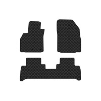 Коврики с экокожи в салон Grand Scenic (III) 5 seats (moving armrest) AT Renault 2009-2015 3 поколение Minivan EU EVAtech  ECO Экокожа черная c черной ниткой черный кант