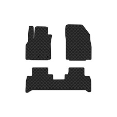 Коврики с экокожи в салон Grand Scenic (III) 5 seats (moving armrest) AT Renault 2009-2015 3 поколение Minivan EU EVAtech  ECO Экокожа черная c черной ниткой черный кант