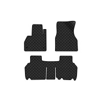 Коврики с экокожи в салон Kangoo (II) Compact Restyling 4-doors Renault 2013-2021 2 поколение Minivan EU EVAtech  ECO Экокожа черная c черной ниткой черный кант