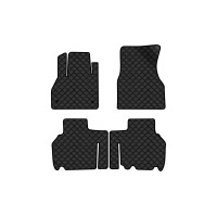 Коврики с экокожи в салон Kangoo (II) 5 seats 4-doors Renault 2008-2013 2 поколение Minivan EU EVAtech  ECO Экокожа черная c черной ниткой черный кант