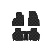 Коврики с экокожи в салон Kangoo (II) 5 seats 4-doors Renault 2008-2013 2 поколение Minivan EU EVAtech  ECO Экокожа черная c черной ниткой черный кант