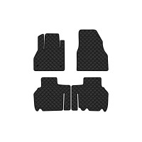 Коврики с экокожи в салон Kangoo (II) 5 seats 4-doors Renault 2008-2013 2 поколение Minivan EU EVAtech  ECO Экокожа черная c черной ниткой черный кант