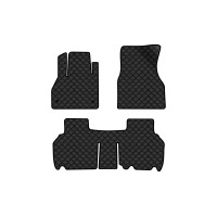 Коврики с экокожи в салон Kangoo (II) 5 seats 4-doors Renault 2008-2013 2 поколение Minivan EU EVAtech  ECO Экокожа черная c черной ниткой черный кант