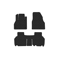 Коврики с экокожи в салон Kangoo (II) 5 seats 4-doors Renault 2008-2013 2 поколение Minivan EU EVAtech  ECO Экокожа черная c черной ниткой черный кант