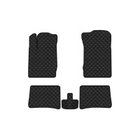 Коврики с экокожи в салон Clio Symbol Renault 2000-2012 2 поколение Sedan EU EVAtech  ECO Экокожа черная c черной ниткой черный кант