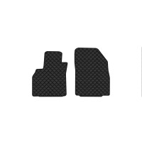 Коврики с экокожи в салон Scenic (III) (moving armrest) AT Renault 2009-2015 3 поколение Minivan EU EVAtech  ECO Экокожа черная c черной ниткой черный кант