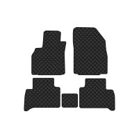 Коврики с экокожи в салон Scenic (III) (moving armrest) AT Renault 2009-2015 3 поколение Minivan EU EVAtech  ECO Экокожа черная c черной ниткой черный кант