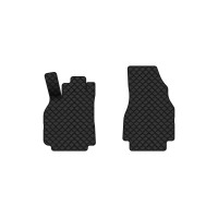 Коврики с экокожи в салон Megane (II) 5-doors Renault 2002-2009 2 поколение Htb EU EVAtech  ECO Экокожа черная c черной ниткой черный кант