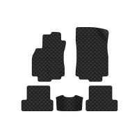 Коврики с экокожи в салон Megane (III) 3-doors AT Renault 2008-2016 3 поколение Htb EU EVAtech  ECO Экокожа черная c черной ниткой черный кант