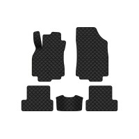 Коврики с экокожи в салон Megane (III) 3-doors AT Renault 2008-2016 3 поколение Htb EU EVAtech  ECO Экокожа черная c черной ниткой черный кант