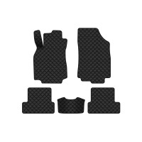 Коврики с экокожи в салон Megane (III) 5-doors AT Renault 2008-2016 3 поколение Htb EU EVAtech  ECO Экокожа черная c черной ниткой черный кант