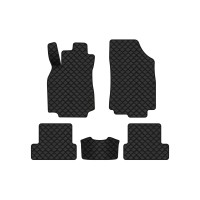 Коврики с экокожи в салон Megane (III) 3-doors MT Renault 2008-2016 3 поколение Htb EU EVAtech  ECO Экокожа черная c черной ниткой черный кант