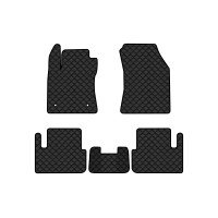 Коврики с экокожи в салон Megane (IV) AT Renault 2015-2021 4 поколение Combi EU EVAtech  ECO Экокожа черная c черной ниткой черный кант