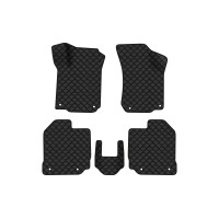 Коврики с экокожи в салон Octavia A4 Tour Skoda 1996-2010 1 поколение Liftback EU EVAtech  ECO Экокожа черная c черной ниткой черный кант