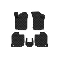Коврики с экокожи в салон Octavia A4 Tour Skoda 1996-2010 1 поколение Liftback EU EVAtech  ECO Экокожа черная c черной ниткой черный кант