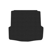 Коврик с экокожи в багажник Octavia A5 (MT, 8 clips) Skoda 2004-2013 2 поколение Combi EU EVAtech  ECO Экокожа черная c черной ниткой черный кант