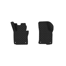 Коврики с экокожи в салон Octavia A5 (MT, 8 clips) Skoda 2004-2013 2 поколение Liftback EU EVAtech  ECO Экокожа черная c черной ниткой черный кант