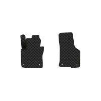 Коврики с экокожи в салон Octavia A5 (MT, 8 clips) Skoda 2004-2013 2 поколение Liftback EU EVAtech  ECO Экокожа черная c черной ниткой черный кант