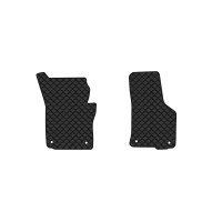 Коврики с экокожи в салон Octavia A5 (AT, 8 clips) Skoda 2004-2013 2 поколение Combi EU EVAtech  ECO Экокожа черная c черной ниткой черный кант