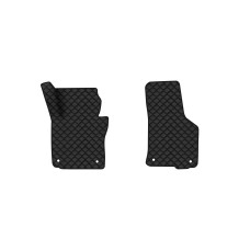 Коврики с экокожи в салон Octavia A5 (AT, 8 clips) Skoda 2004-2013 2 поколение Liftback EU EVAtech  ECO Экокожа черная c черной ниткой черный кант