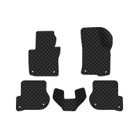 Коврики с экокожи в салон Octavia A5 (AT, 8 clips) Skoda 2004-2013 2 поколение Liftback EU EVAtech  ECO Экокожа черная c черной ниткой черный кант