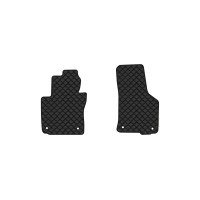 Коврики с экокожи в салон Octavia A5 (MT, 4 clips) Skoda 2004-2013 2 поколение Combi EU EVAtech  ECO Экокожа черная c черной ниткой черный кант