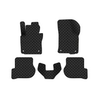 Коврики с экокожи в салон Octavia A5 (MT, 4 clips) Skoda 2004-2013 2 поколение Combi EU EVAtech  ECO Экокожа черная c черной ниткой черный кант