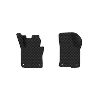 Коврики с экокожи в салон Octavia A5 (MT, 4 clips) Skoda 2004-2013 2 поколение Liftback EU EVAtech  ECO Экокожа черная c черной ниткой черный кант