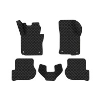 Коврики с экокожи в салон Octavia A5 (MT, 4 clips) Skoda 2004-2013 2 поколение Liftback EU EVAtech  ECO Экокожа черная c черной ниткой черный кант