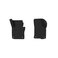 Коврики с экокожи в салон Octavia A5 (AT, 4 clips) Skoda 2004-2013 2 поколение Combi EU EVAtech  ECO Экокожа черная c черной ниткой черный кант