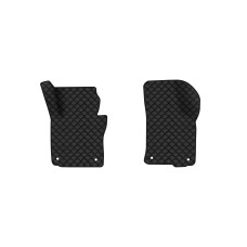 Коврики с экокожи в салон Octavia A5 (AT, 4 clips) Skoda 2004-2013 2 поколение Combi EU EVAtech  ECO Экокожа черная c черной ниткой черный кант