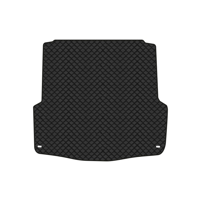 Коврик с экокожи в багажник Octavia A5 (AT, 4 clips) Skoda 2004-2013 2 поколение Combi EU EVAtech  ECO Экокожа черная c черной ниткой черный кант