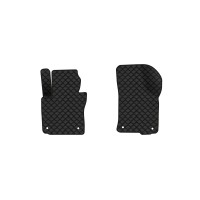 Коврики с экокожи в салон Octavia A5 (AT, 4 clips) Skoda 2004-2013 2 поколение Liftback EU EVAtech  ECO Экокожа черная c черной ниткой черный кант