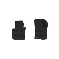 Коврики с экокожи в салон Octavia A5 (AT, 4 clips) Skoda 2004-2013 2 поколение Liftback EU EVAtech  ECO Экокожа черная c черной ниткой черный кант