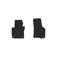 Коврики с экокожи в салон Octavia A5 (AT, 4 clips) Skoda 2004-2013 2 поколение Liftback EU EVAtech  ECO Экокожа черная c черной ниткой черный кант