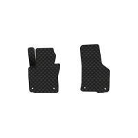 Коврики с экокожи в салон Octavia A5 (AT, 4 clips) Skoda 2004-2013 2 поколение Liftback EU EVAtech  ECO Экокожа черная c черной ниткой черный кант