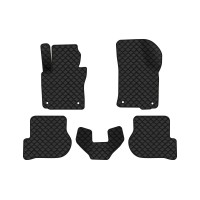 Коврики с экокожи в салон Octavia A5 (AT, 4 clips) Skoda 2004-2013 2 поколение Liftback EU EVAtech  ECO Экокожа черная c черной ниткой черный кант