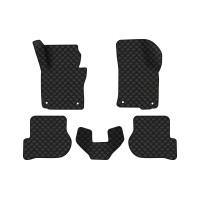 Коврики с экокожи в салон Octavia A5 (AT, 4 clips) Skoda 2004-2013 2 поколение Liftback EU EVAtech  ECO Экокожа черная c черной ниткой черный кант