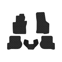 Коврики с экокожи в салон Octavia A5 (MT, 8 clips) Skoda 2004-2013 2 поколение Combi EU EVAtech  ECO Экокожа черная c черной ниткой черный кант