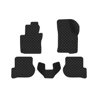 Коврики с экокожи в салон Octavia A5 (MT, 8 clips) Skoda 2004-2013 2 поколение Liftback EU EVAtech  ECO Экокожа черная c черной ниткой черный кант