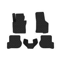 Коврики с экокожи в салон Octavia A5 (AT, 8 clips) Skoda 2004-2013 2 поколение Combi EU EVAtech  ECO Экокожа черная c черной ниткой черный кант