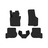Коврики с экокожи в салон Octavia A5 (MT, 4 clips) Skoda 2004-2013 2 поколение Combi EU EVAtech  ECO Экокожа черная c черной ниткой черный кант
