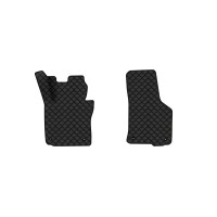 Коврики с экокожи в салон Octavia A5 (MT, 4 clips) Skoda 2004-2013 2 поколение Liftback EU EVAtech  ECO Экокожа черная c черной ниткой черный кант