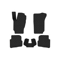 Коврики с экокожи в салон Fabia (6Y) Skoda 1999-2007 1 поколение Combi EU EVAtech  ECO Экокожа черная c черной ниткой черный кант