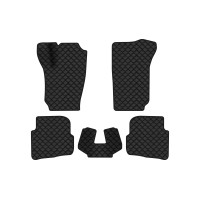 Коврики с экокожи в салон Fabia (6Y) Skoda 1999-2007 1 поколение Combi EU EVAtech  ECO Экокожа черная c черной ниткой черный кант