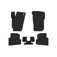 Коврики с экокожи в салон Fabia (5J) Skoda 2007-2014 2 поколение Combi EU EVAtech  ECO Экокожа черная c черной ниткой черный кант