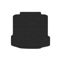 Коврик с экокожи в багажник Rapid Skoda 2012 1 поколение Liftback EU EVAtech  ECO Экокожа черная c черной ниткой черный кант