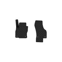 Коврики с экокожи в салон Superb (B8) Skoda 2015-2024 3 поколение Liftback EU EVAtech  ECO Экокожа черная c черной ниткой черный кант